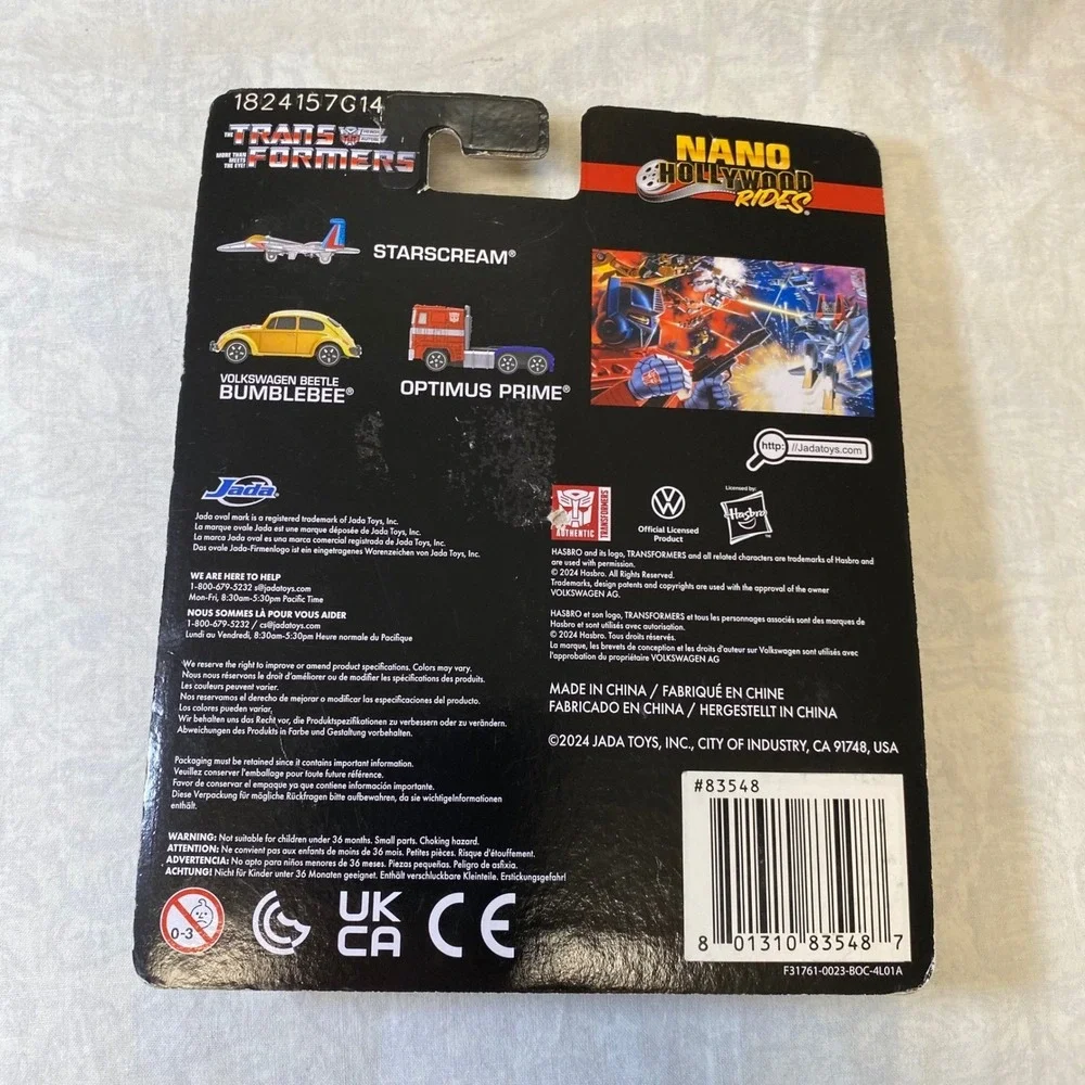 Jada Nano Hollywood Rides Transformers Die Cast 3 Pack Bumblebee Optimus Prime